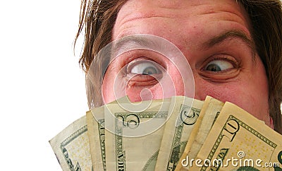 Man with Cash Money Stock Photo