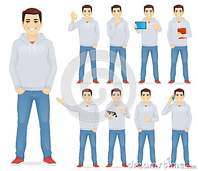 Man in casual outfit set Vector Illustration