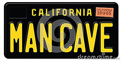 Man Cave License Plate Stock Photo