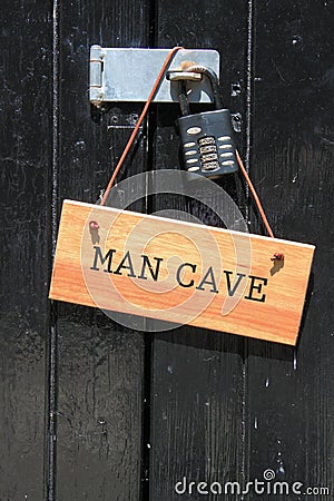 Man cave sign Stock Photo