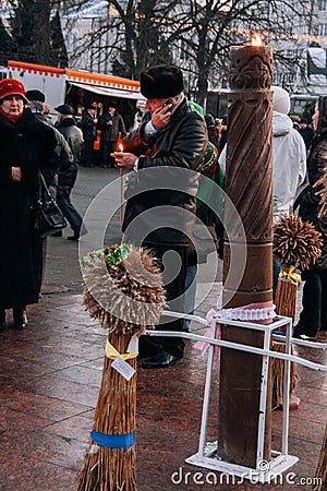 Man celebration Orthodox Christmas Editorial Stock Photo