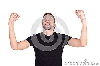 Man celebration victory. Stock Photo