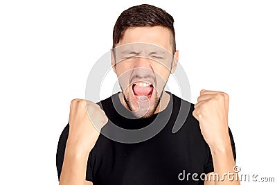 Man celebration victory. Stock Photo