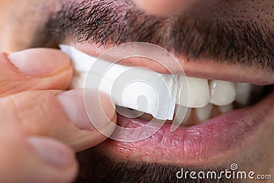 Man Chewing Wet Moist Nicotine Tobacco Snus Stock Photo