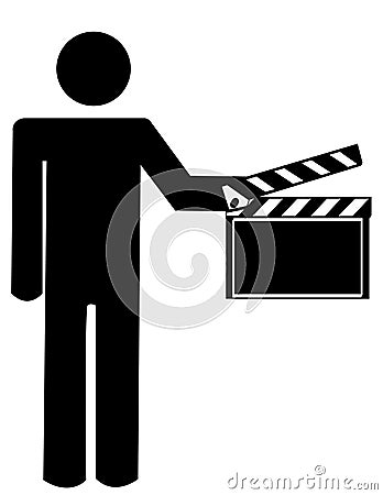 Man with clapboard Vector Illustration
