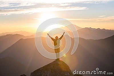 Man on the cliff Stock Photo