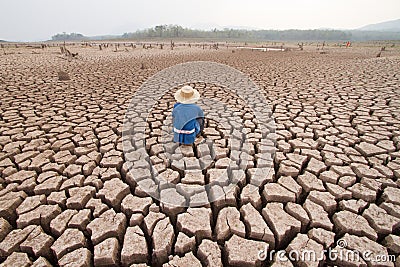 Man and climate change Stock Photo