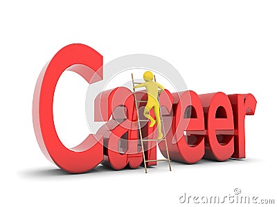 Man climbing the career ladder Stock Photo