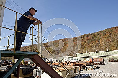 Man at coal mine, Appalachia Editorial Stock Photo