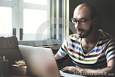 Man Connection Computer Networking Wireless Concept Stock Photo