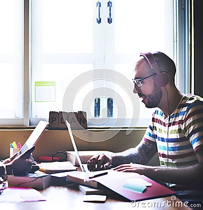 Man Connection Computer Networking Wireless Concept Stock Photo