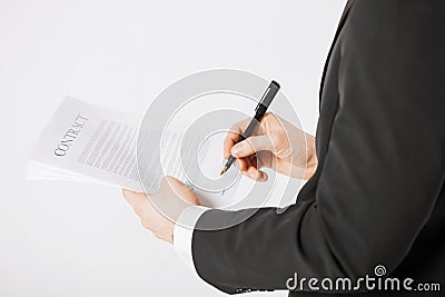 Man with contract Stock Photo