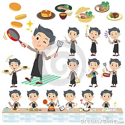 man cooking Vector Illustration