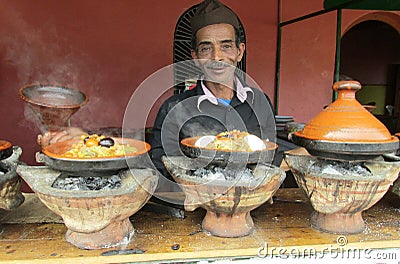 A man cooking tajine Editorial Stock Photo