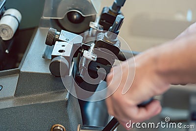 Man copying key Stock Photo