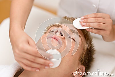 Man cosmetics - cleaning face treatment Stock Photo