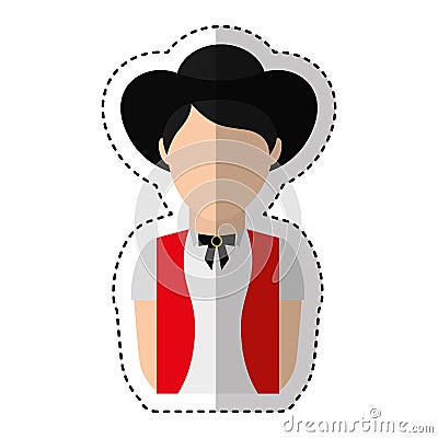 Man with custome typical switzerland Vector Illustration