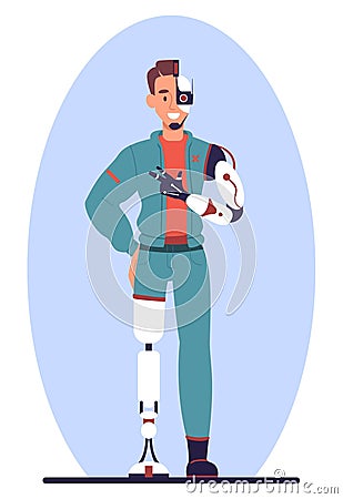 Man cyborg concept Vector Illustration