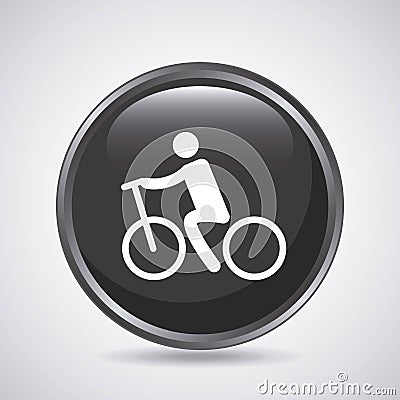 Man and cycle icon. Sport design. Vector graphic Vector Illustration