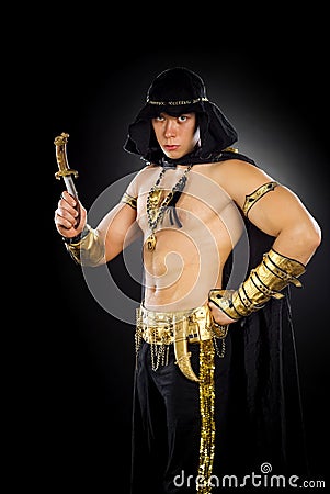 Man with a dagger Stock Photo