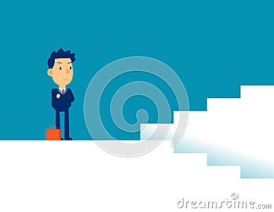 Man with decisions. Concept business direction vector illustration, Strategy, Flat kid business cartoon Vector Illustration