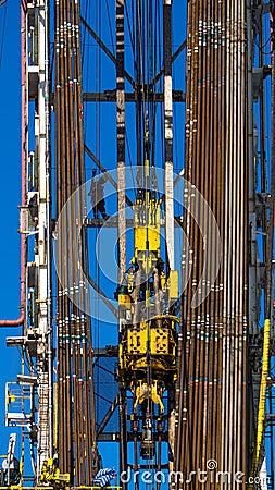 Man on the derrick Stock Photo