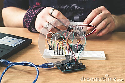 Arduino electronic engineer Stock Photo