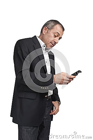 Man dialing phone Stock Photo