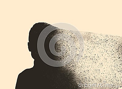 Man Dispersion Effect. depression, stress and mental health concept Stock Photo