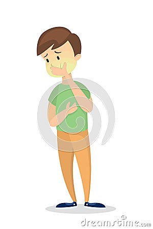 Man with dizziness. Vector Illustration