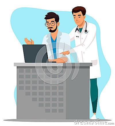 Man doctor professional clinic staff teamwork Vector Illustration