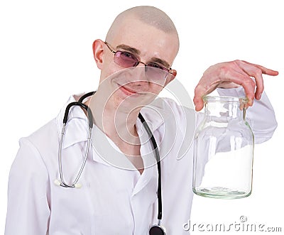 Man in doctor's smock Stock Photo