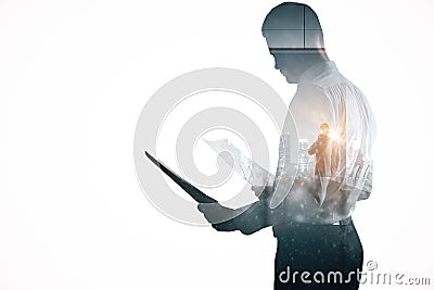 Man with document Stock Photo