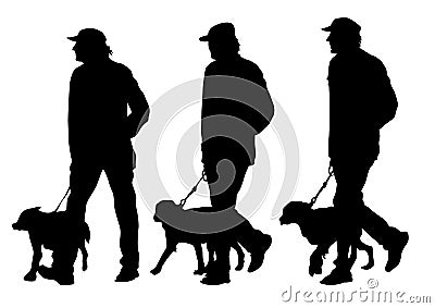 Man with a dog Vector Illustration