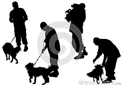 Man and dog Vector Illustration