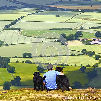 Man and dogs Editorial Stock Photo