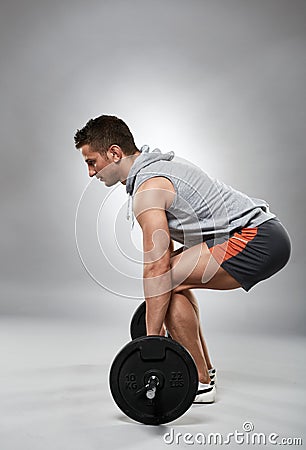 Man doing deadlift Stock Photo