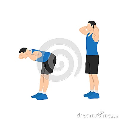 Man doing Good morning exercise for backside workout Vector Illustration