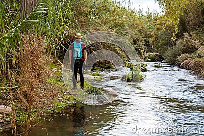 Man doing hiking Stock Photo