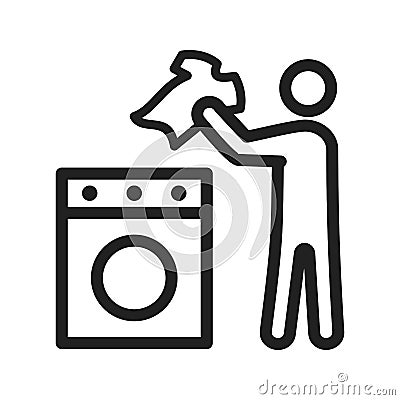 Man Doing Laundry Vector Illustration