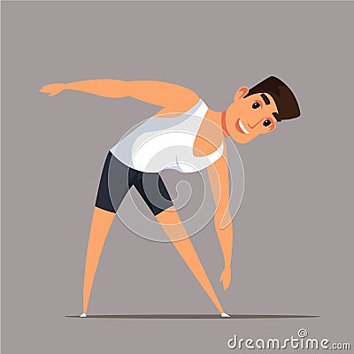 Man doing morning exercises vector illustration Vector Illustration