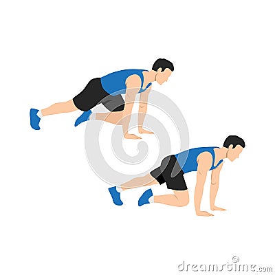 Man doing Mountain climber exercise. Flat vector Vector Illustration