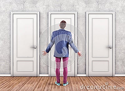 Man before a doors Stock Photo