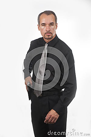 Man Drawing Gun Stock Photo