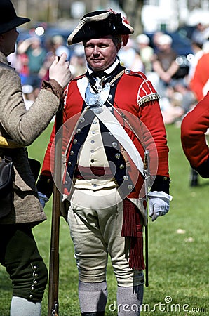 Man Dressed as British Redcoat Editorial Stock Photo