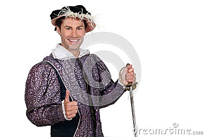 Man dressed as knight Stock Photo