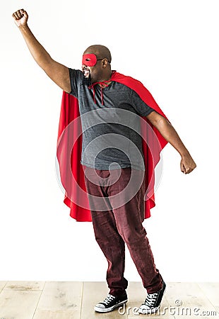 Man dressed like a superman Stock Photo