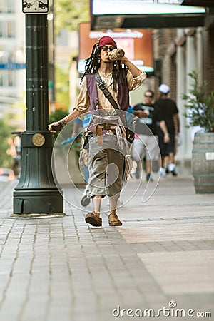 Man Dresses Like Pirate Captain Jack Sparrow For Atlanta Parade Editorial Stock Photo