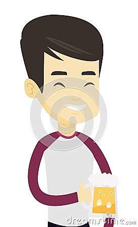 Man drinking beer vector illustration. Vector Illustration