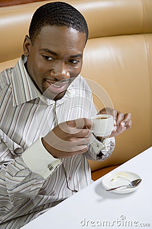 Man drinking expresso. Stock Photo